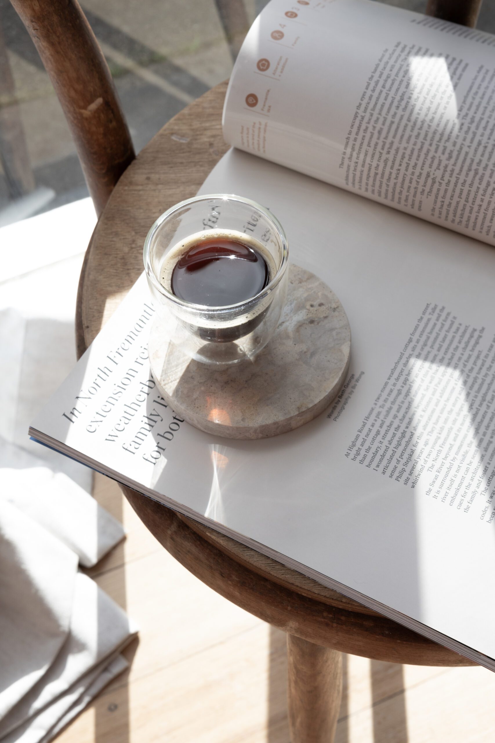 Coffee cup and book