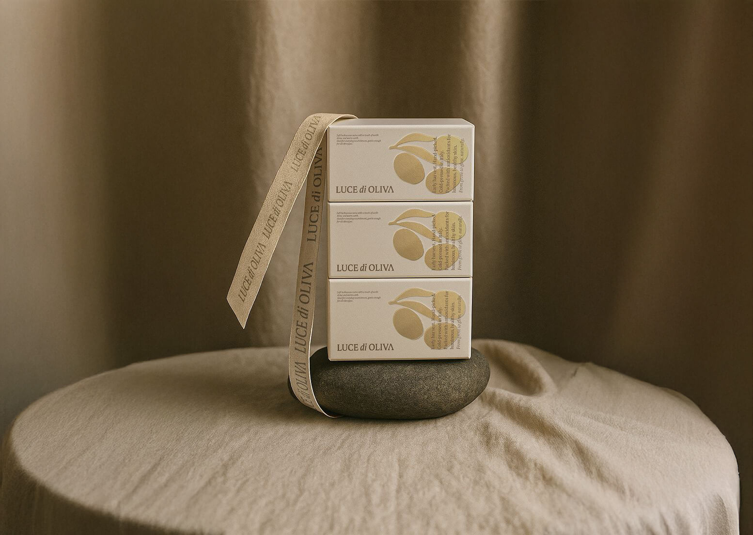 luxury skin care packaging with olive oil
