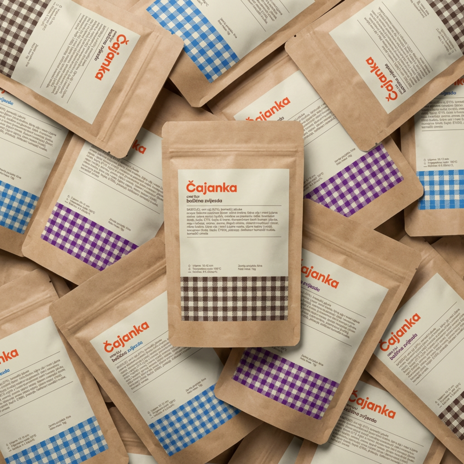 retro inspired tea pouch packaging by studio stoked